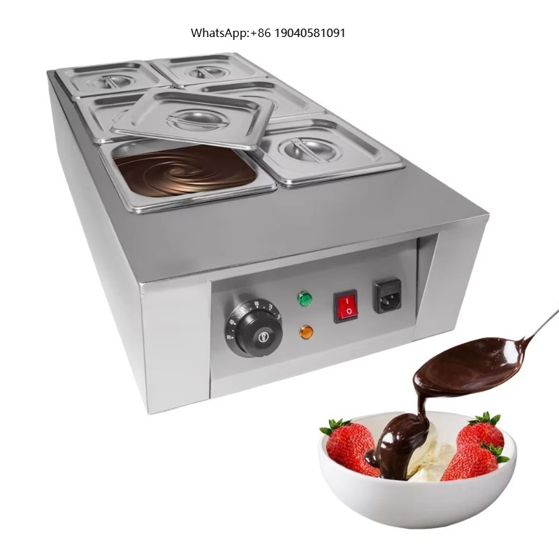 Chocolate Snack - Elektrikli 6 Tanklı Çikolata Eritme Makinesi,